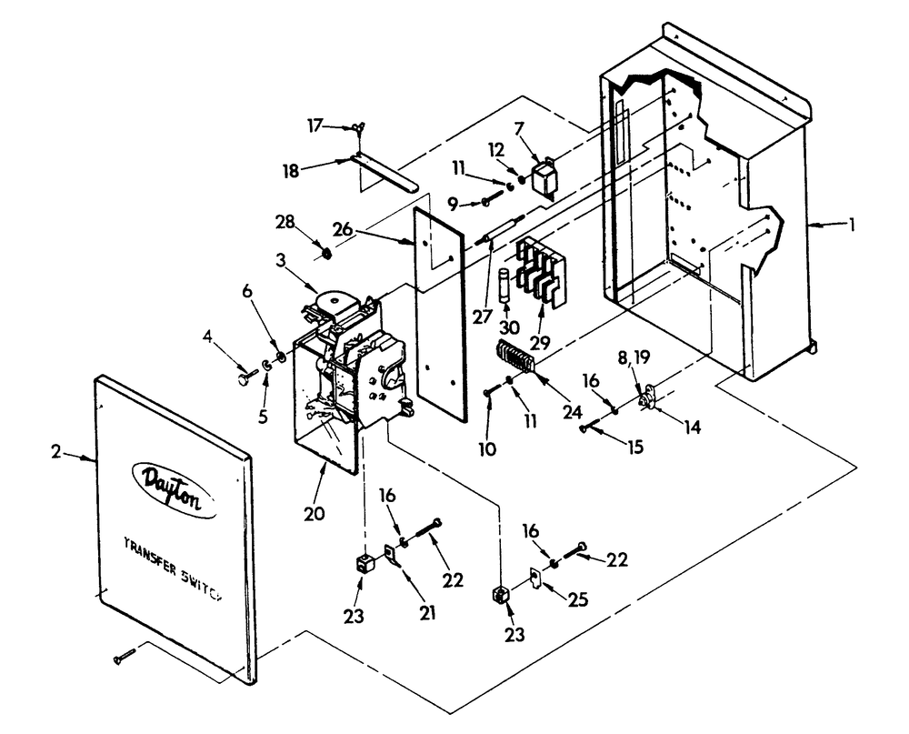 Transfer Switch Diagram and Parts List for 9007-7  Generac Generator
