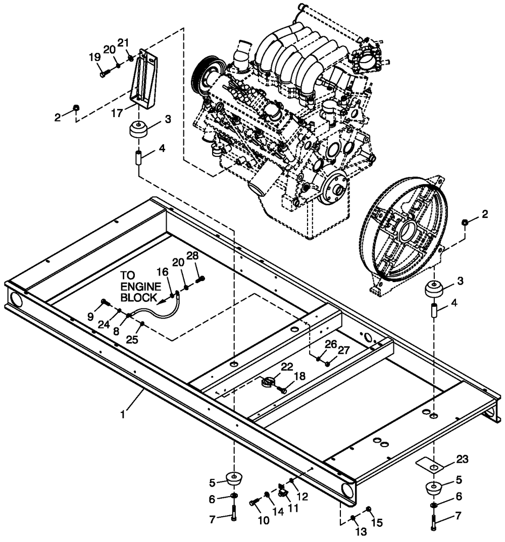 Mounting Base 3.0l 30kw C2 Cpl Diagram and Parts List for QT03030ANSN (4112922 - 4204166)(2005) Generac Generator