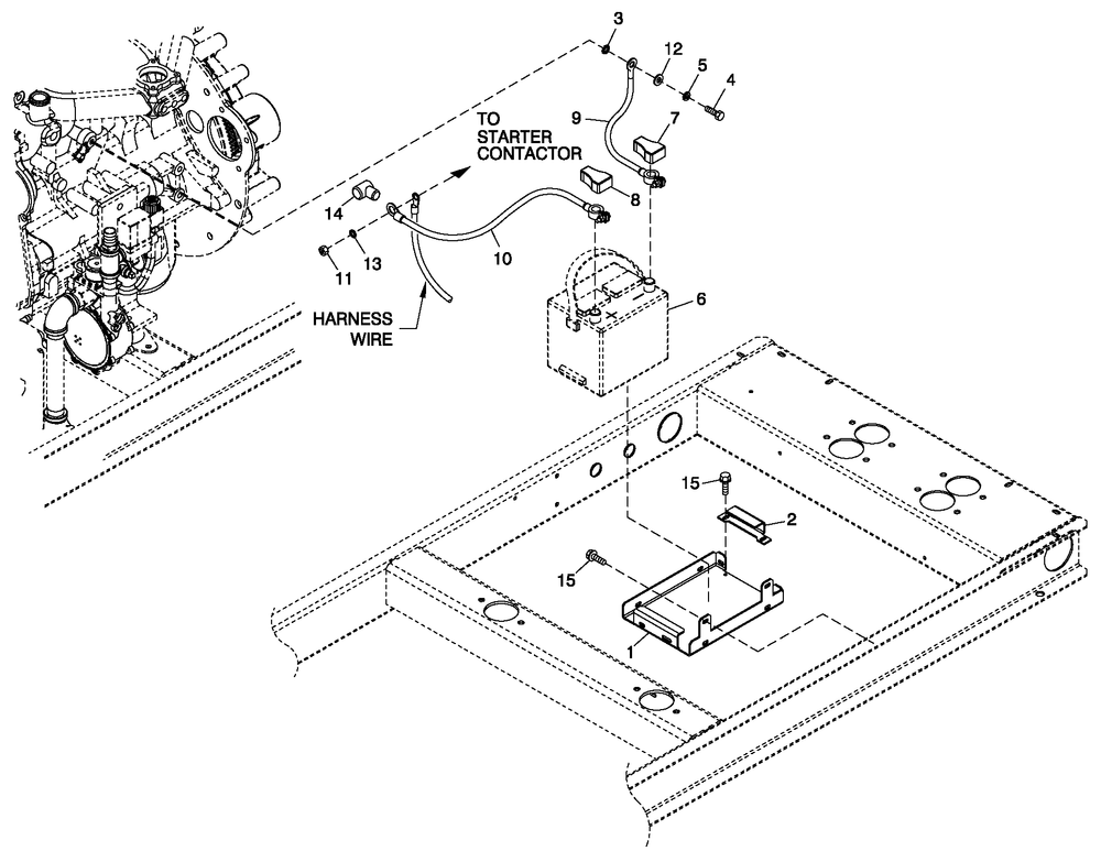 Battery Accessories Diagram and Parts List for 0055951 (5401524)(2009) Generac Generator