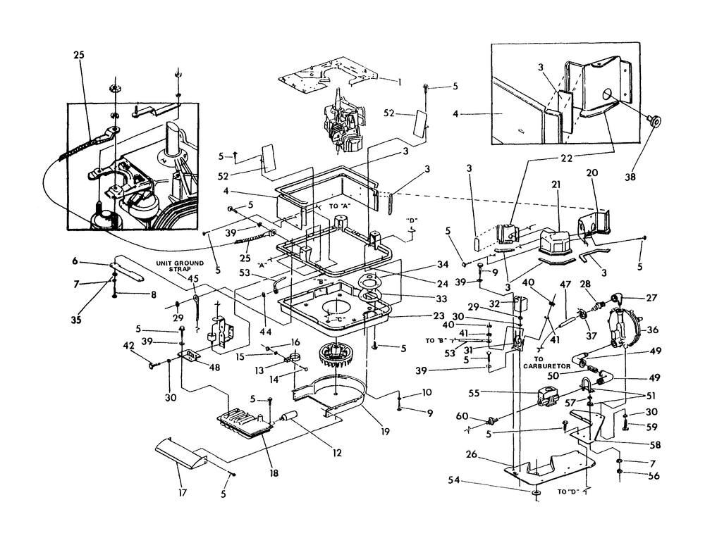 Engine Sheet Metal Diagram and Parts List for 9848-1  Generac Generator