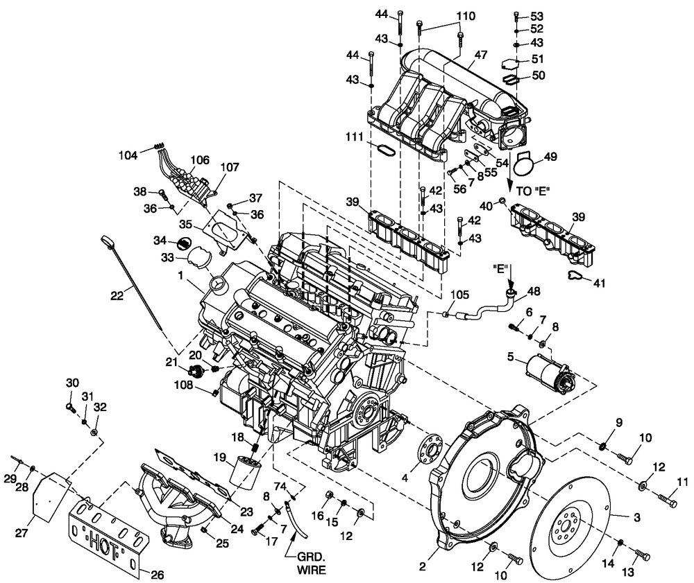 Engine Common Parts 3.0l G3 Ls Diagram and Parts List for CT06030ANSN (0508V27088)(2008) Generac Generator