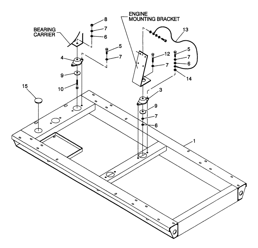 Mounting Base (25 Kw) Diagram and Parts List for 4188-1  Generac Generator