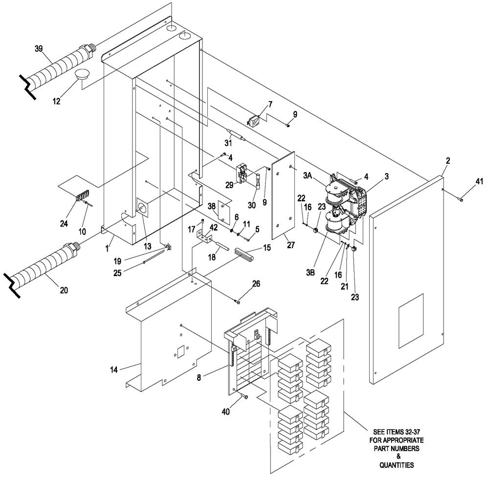 Transfer Switch Assembly Diagram and Parts List for 0053300 (4718218 - 4869708)(2007) Generac Generator