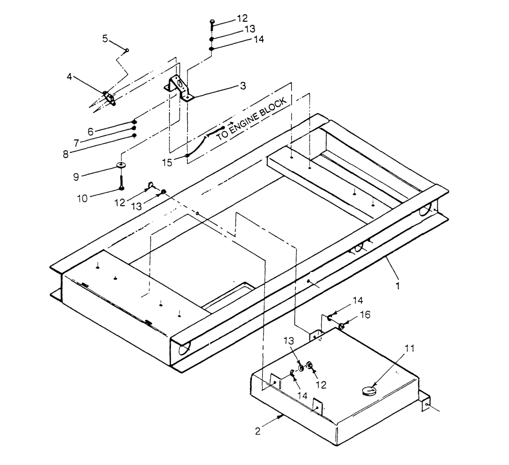 Mounting Base Diagram and Parts List for 9172-3  Generac Generator