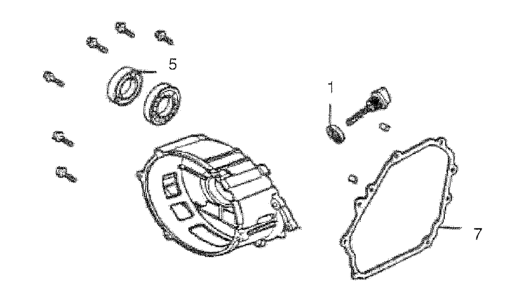 Crankcase Cover Assy Diagram and Parts List for 0057890 (7118013D - 7945934D)(2013) Generac Generator