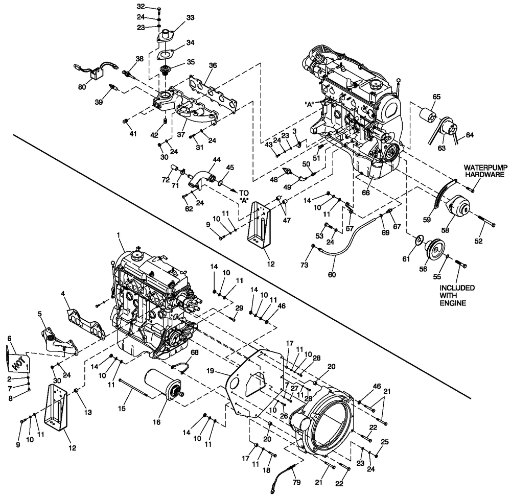 Engine Common Parts 1.5l Cpl Diagram and Parts List for QT02015ANAN (4299342 - 4407867)(2006) Generac Generator