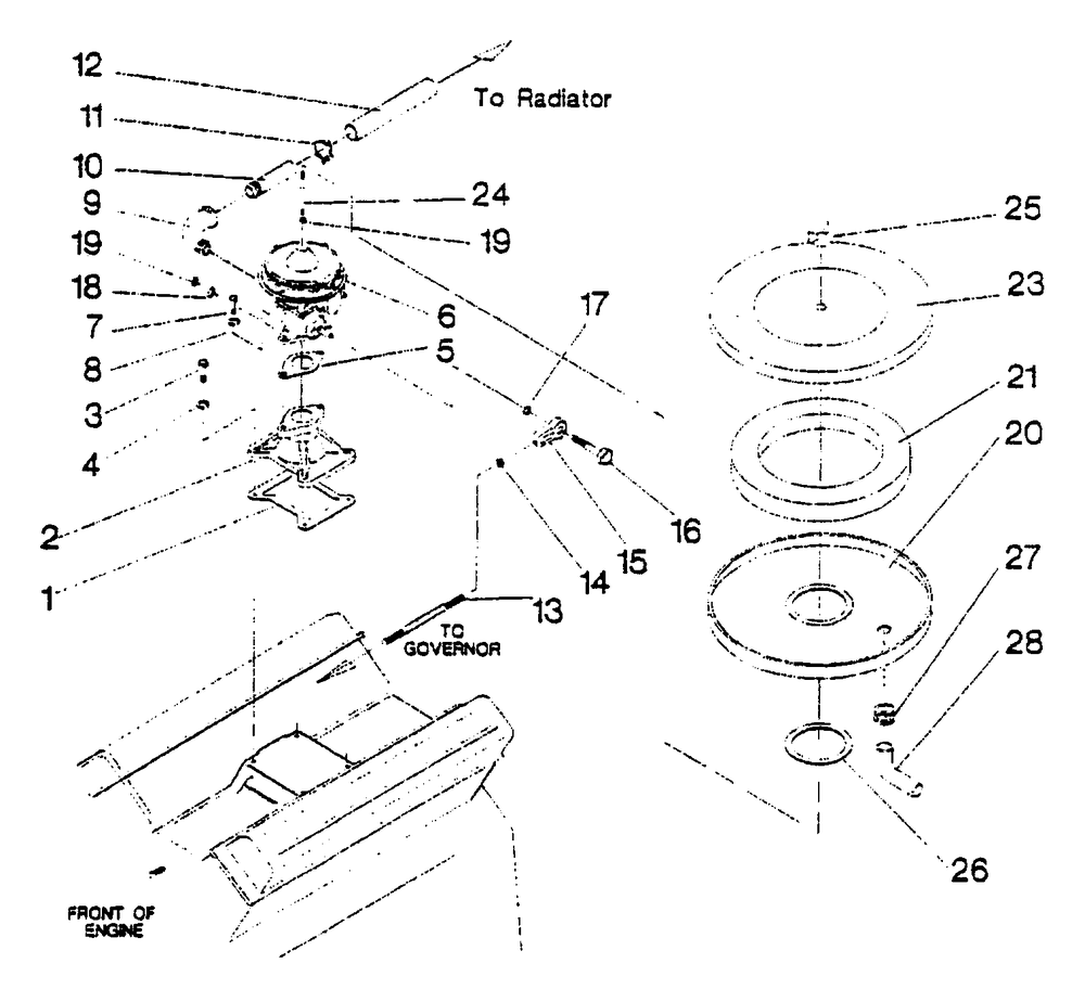 Carburetor Diagram and Parts List for 4081-0  Generac Generator