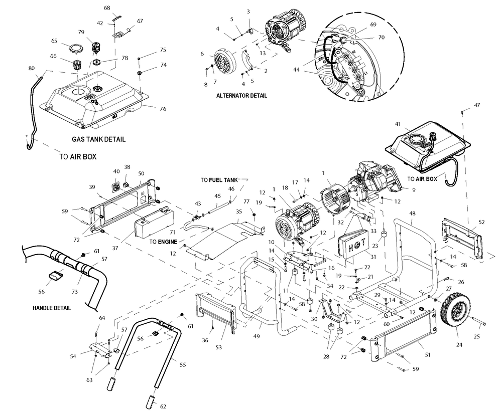 Ev Xg4000 Ps 49st Diagram and Parts List for 0057782 (6812637 - 6899597)(2012) Generac Generator