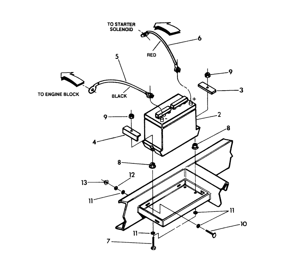 Battery Diagram and Parts List for 9156-1  Generac Generator