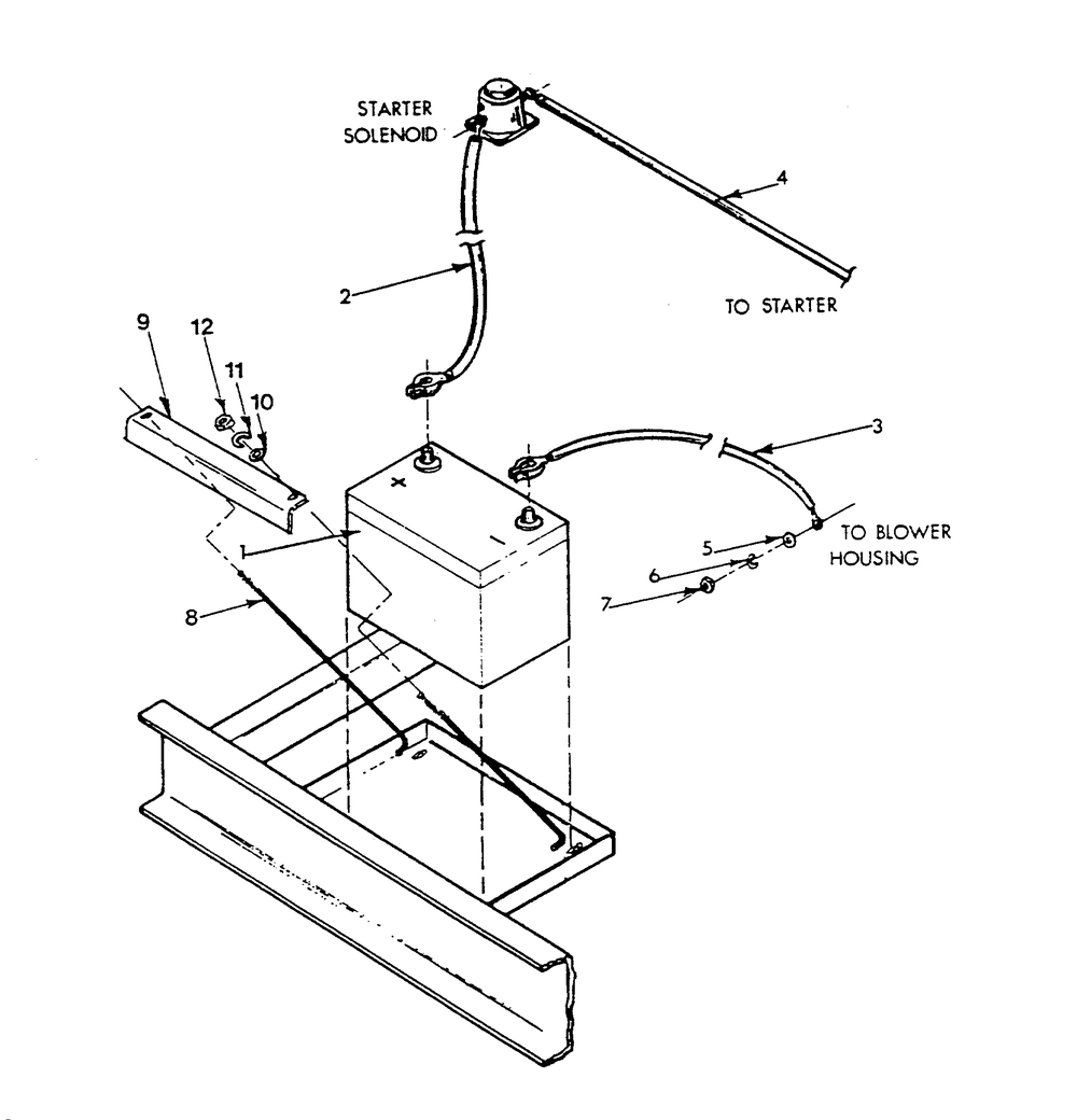 Battery Diagram and Parts List for 9348-2  Generac Generator