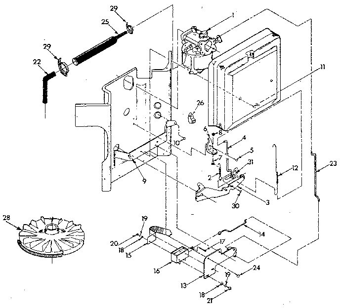 Gasoline carburetor Diagram and Parts List for 9011-1  Generac Generator