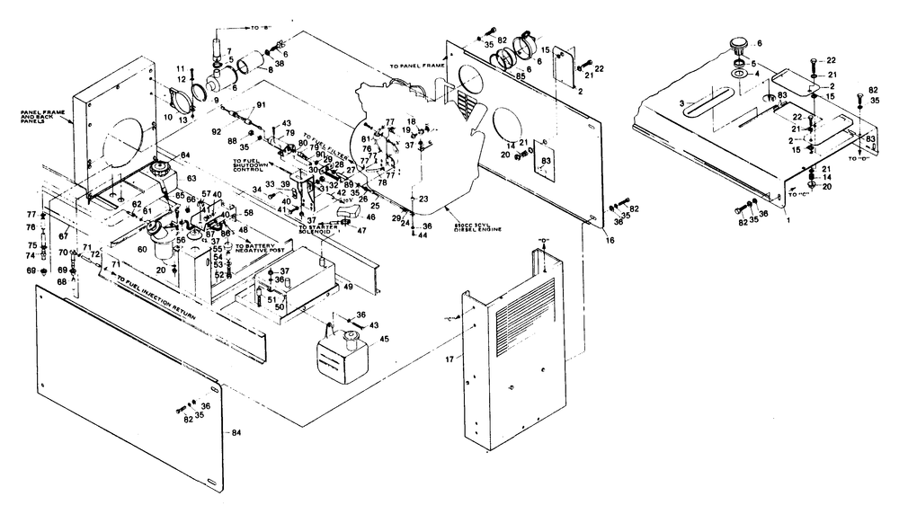 Engine Accessories (Left Hand) Diagram and Parts List for 1008-B  Generac Welder