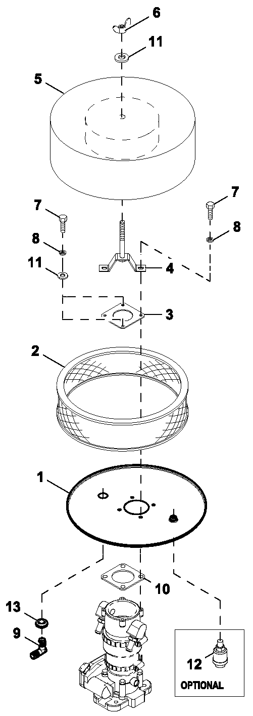 Ev Air Cleaner Diagram and Parts List for ET10068GVAC (6736177 - 9116450)(2014) Generac Generator