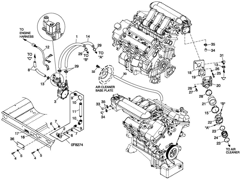 Fuel System Lpv 3.0l G14 Diagram and Parts List for CT06030ANAN (1907V23210 - 4807V25565)(2007) Generac Generator