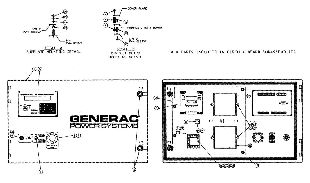 F Panel Door Assembly Diagram and Parts List for 4311-1 DG-50 Generac Generator