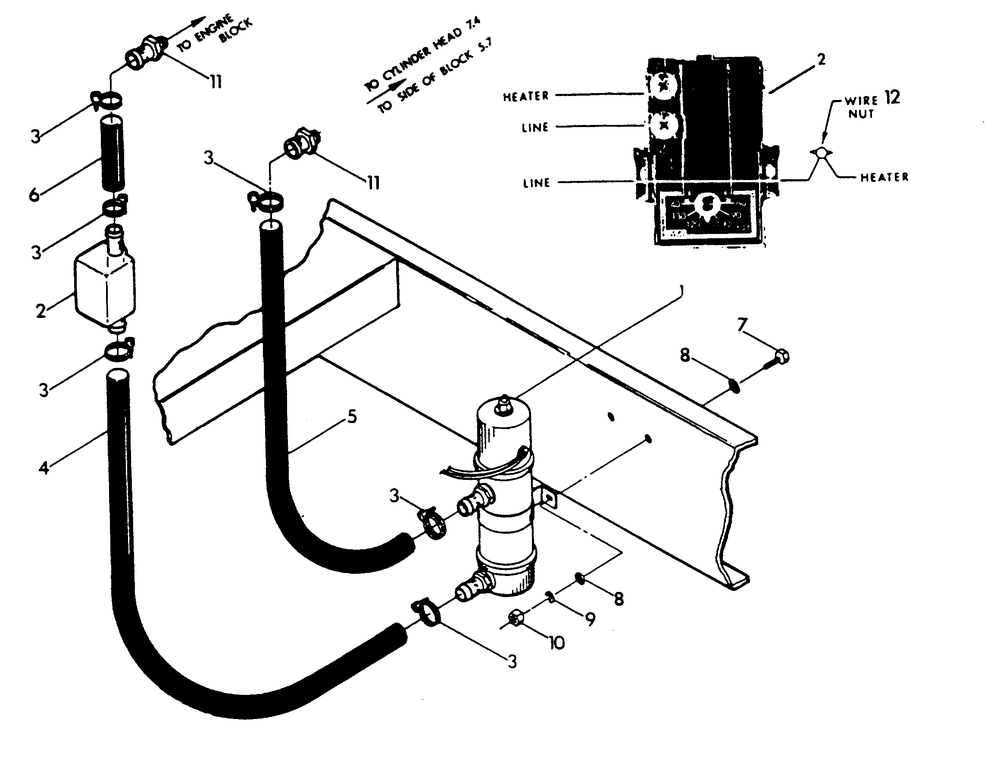 Engine Coolant Heater Diagram and Parts List for 9303-0  Generac Generator