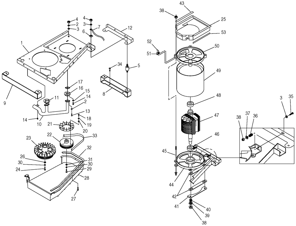 Alternator And Pulleys 2 Diagram and Parts List for 0049160 (4002828 - 4394711)(2014) Generac Generator