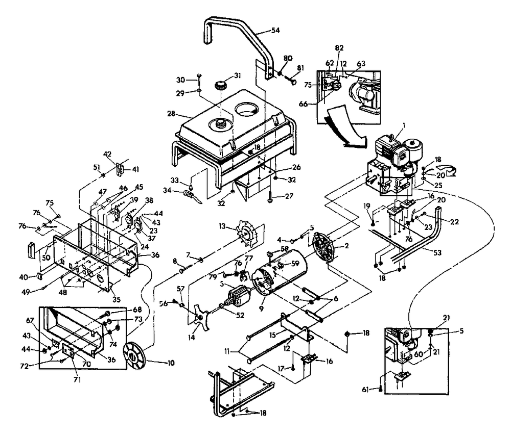 Generator Diagram and Parts List for C5011 (5560-0)(5560-0) Generac Generator