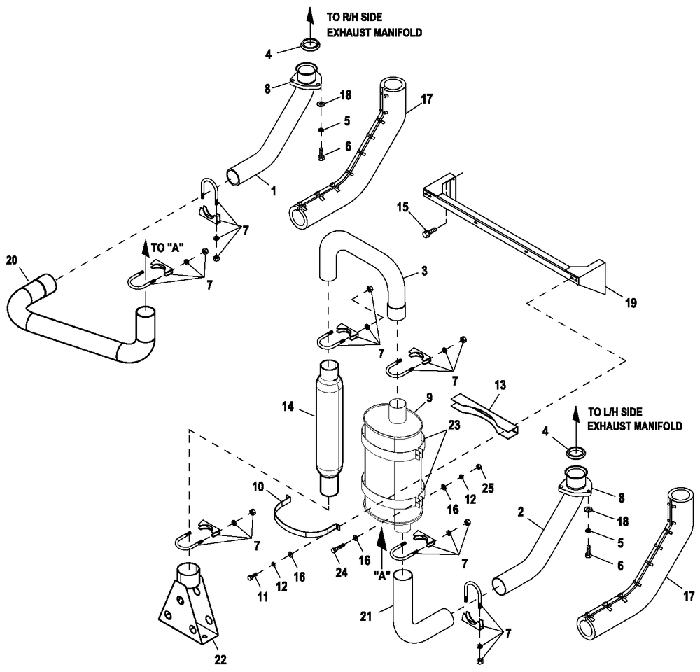 Ev Exhaust 5.4l C2 Cpl Diagram and Parts List for HT04554ANAC (8408435)(2013) Generac Generator
