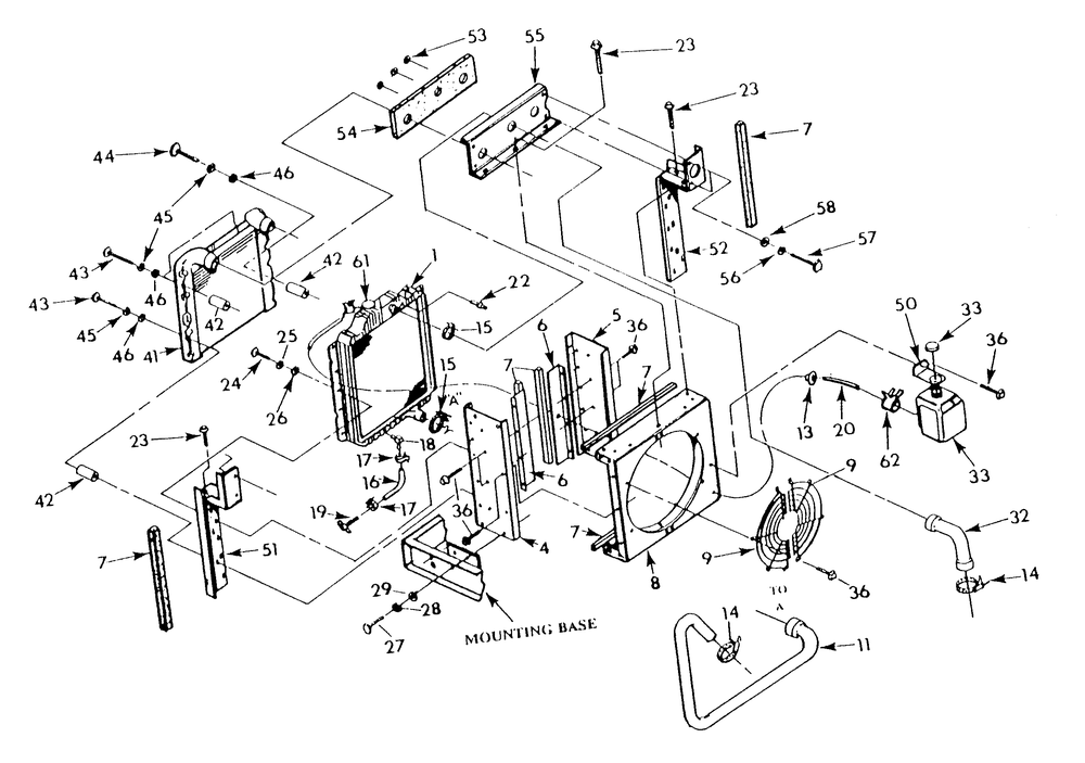 Radiator Diagram and Parts List for 9575-2  Generac Generator