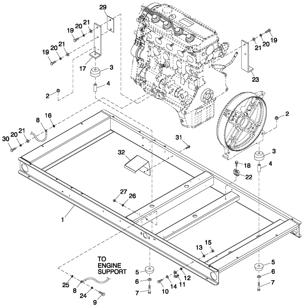 Mounting Base 2.4l C2 Diagram and Parts List for ET04524ANSX (5958125 - 6811044)(2011) Generac Generator