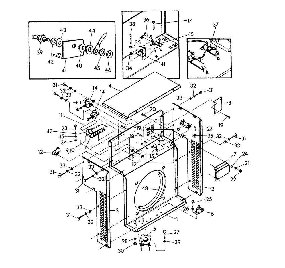 Back Of Control Panel Diagram and Parts List for 9134-4  Generac Generator