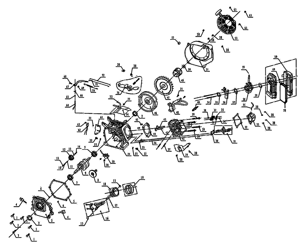 208cc Gasoline Eng(G24)prtsmnl Diagram and Parts List for G0059730 (9028078B - 9330682B)(2016) Generac Generator