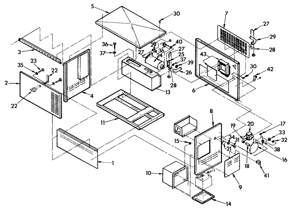 Home Standby Enclosure Diagram and Parts List for 9008-6  Generac Generator