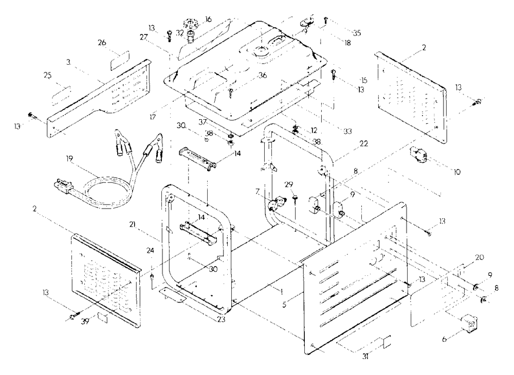 Cradle (10/95) Diagram and Parts List for A1400 (8967-0)(8967-0) Generac Generator
