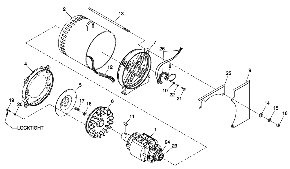 Cpl Alternation Direct Excitation Diagram and Parts List for QT03624ANAN (5308416 - 5326518)(2009) Generac Generator
