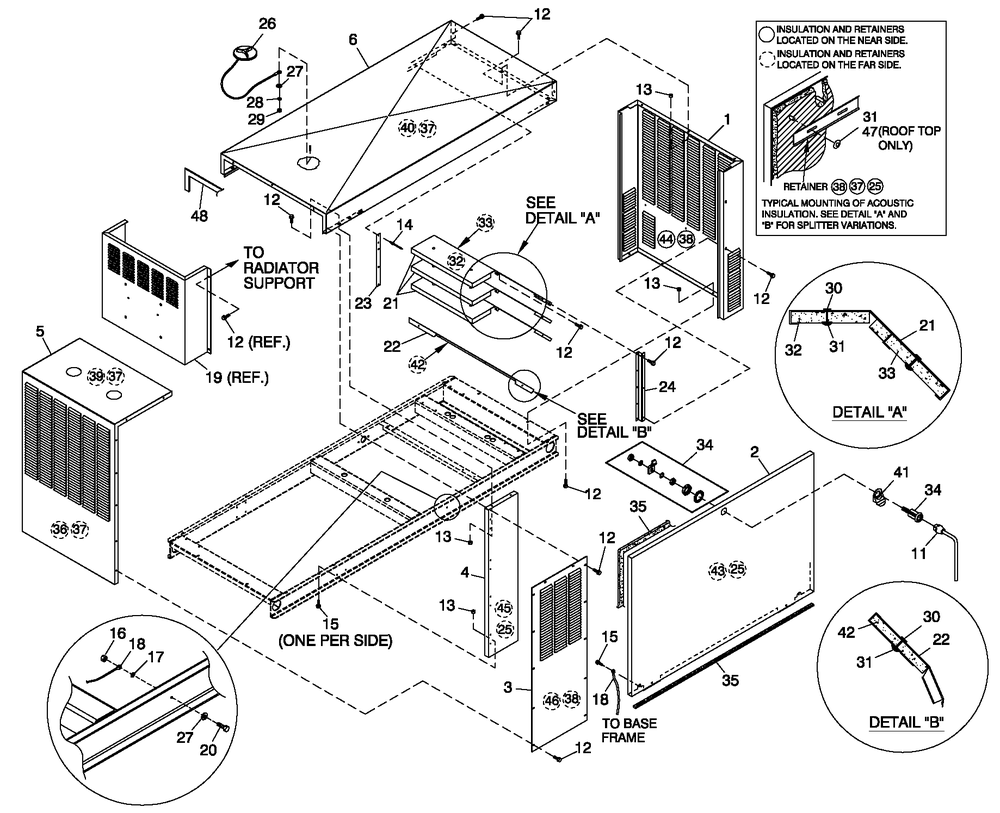 Enclosure C4 Diagram and Parts List for QT05030AVSN (4137868 - 4202779)(2005) Generac Generator