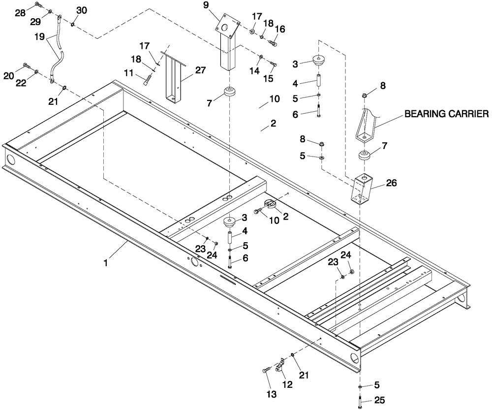 Mounting Base Diagram and Parts List for QT10068ANSC (6297202 - 6378170)(2011) Generac Generator