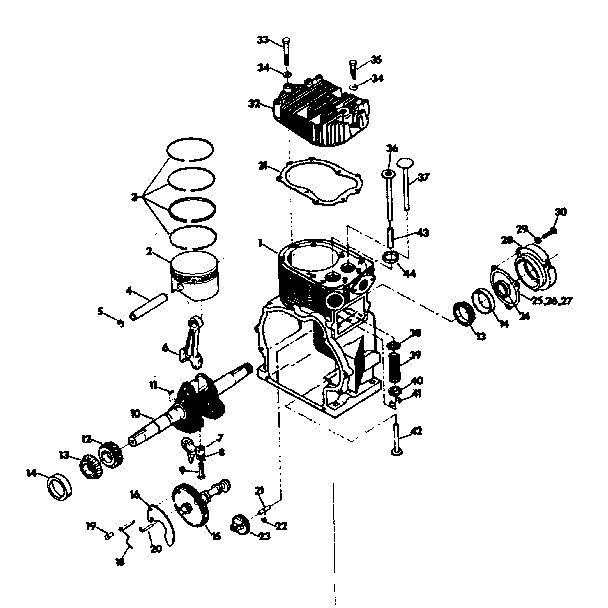 Engine Diagram and Parts List for 6246-1  Generac Generator