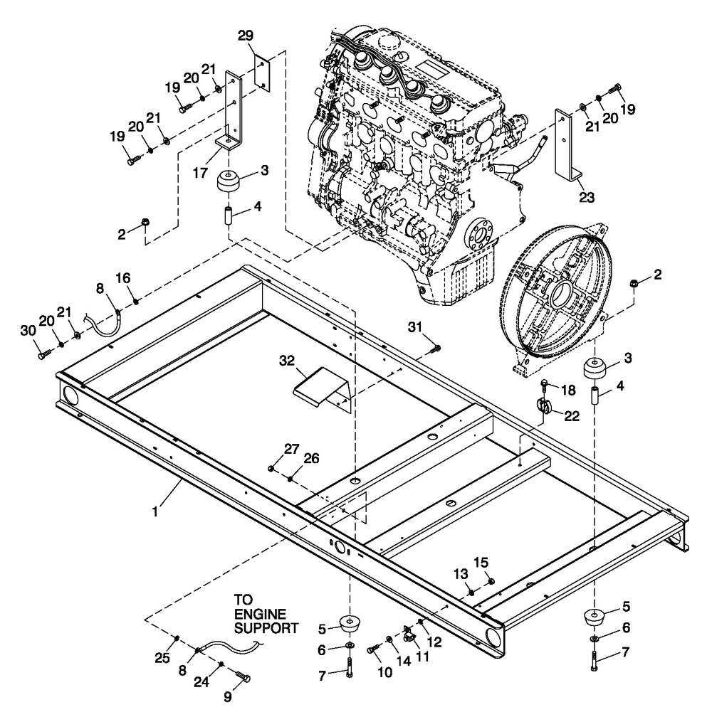 Mounting Base 2.4l C2 Diagram and Parts List for 0052600 (4362767 - 4399223)(2006) Generac Generator