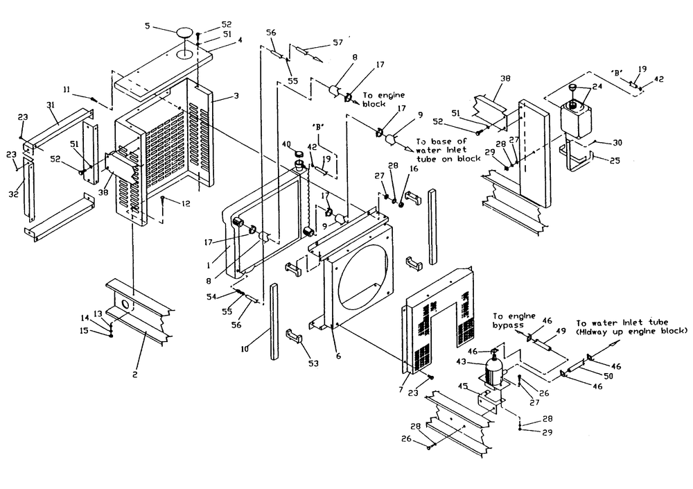 Radiator Diagram and Parts List for 0752-3  Generac Generator