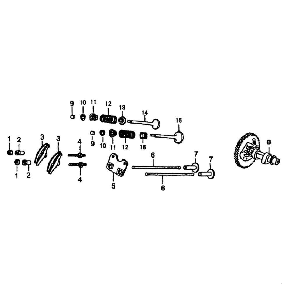 Camshaft Diagram and Parts List for GP6500-5940-0  Generac Generator