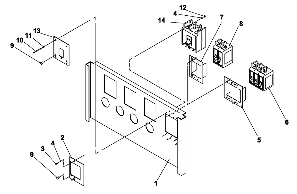 Circuit Breaker Diagram and Parts List for 0044741 (3580728 - 3694588)(2014) Generac Generator