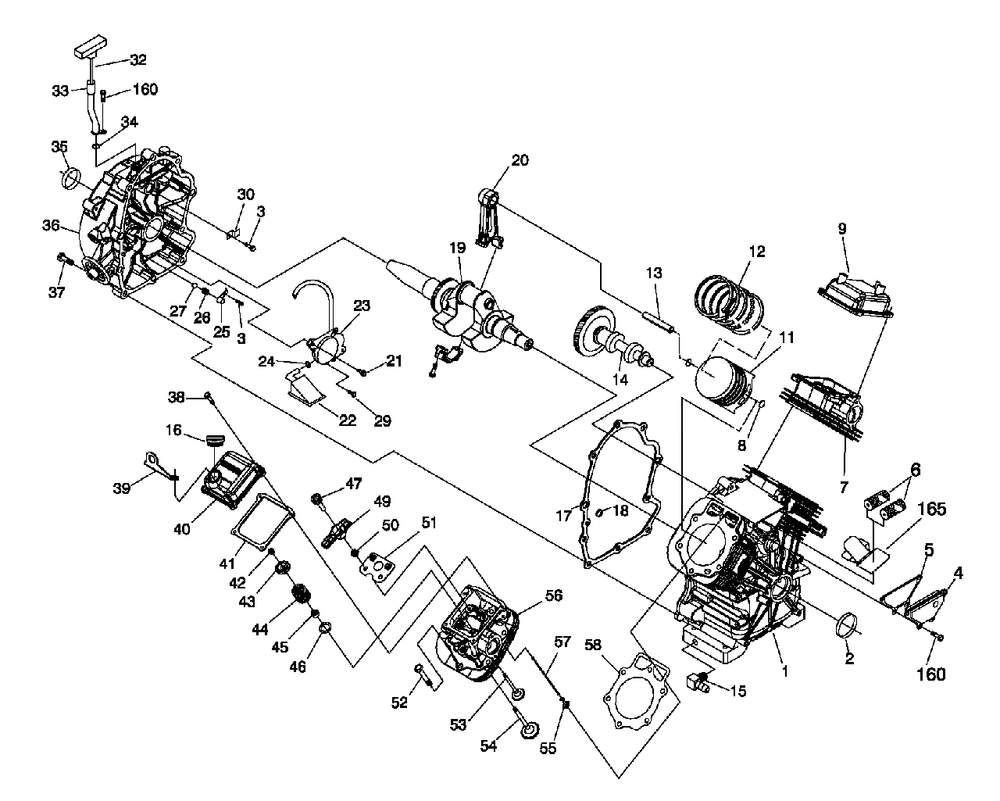 Engine Parts (0h1407) Diagram and Parts List for GP1500 (5284005 - 6199316)(2010) Generac Generator