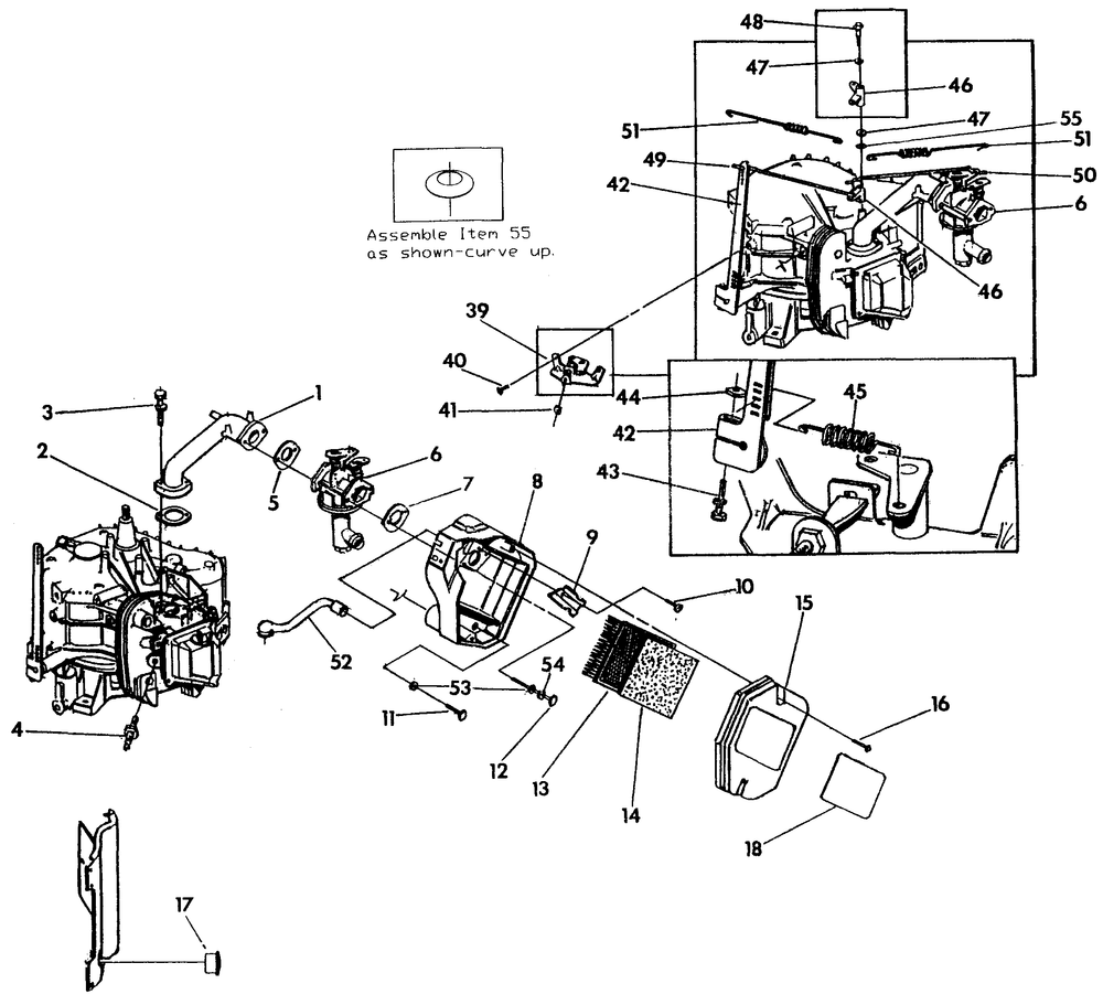 Engine Accessories Diagram and Parts List for 0919-0 Np-50lpg Generac Generator