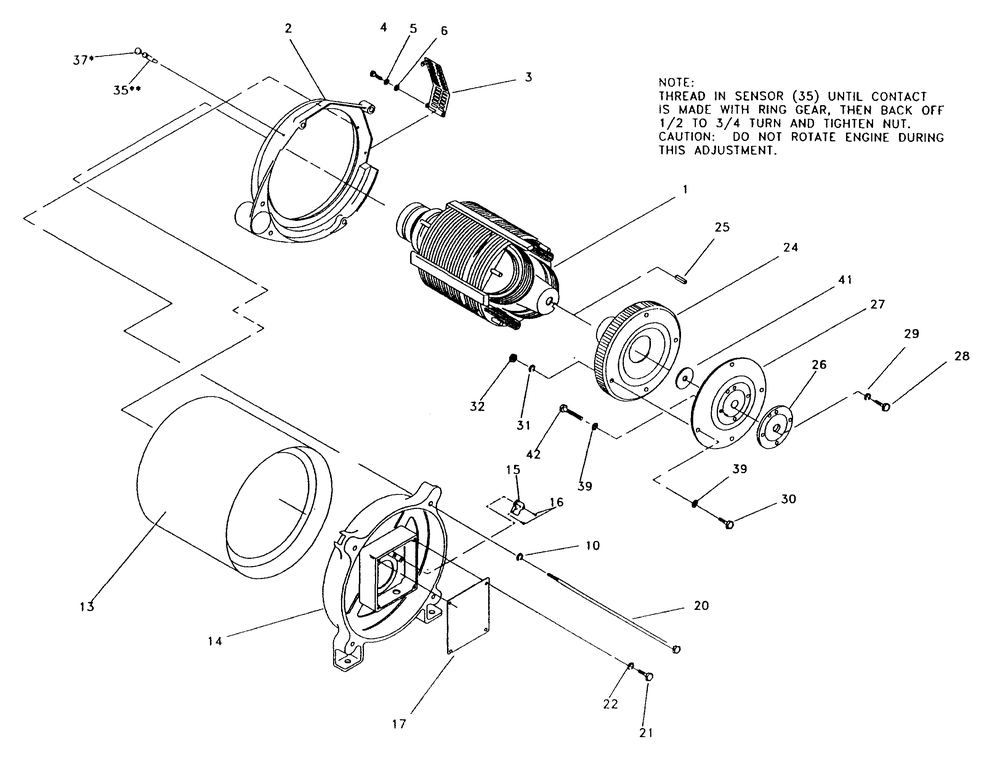 Generator Diagram and Parts List for 0590-4  Generac Generator