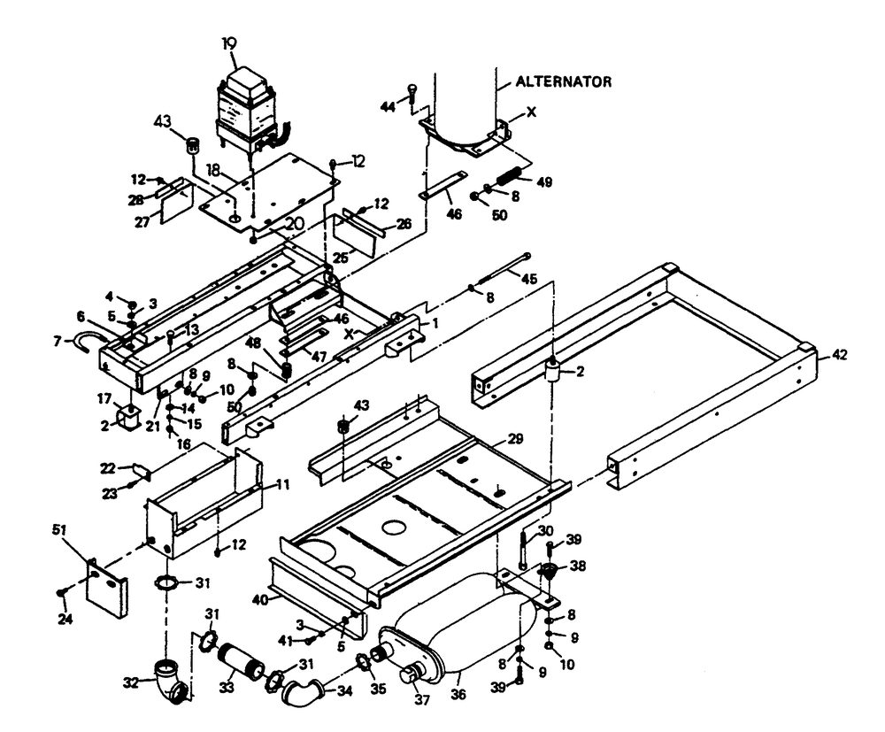 Mounting Base (Part 2) Diagram and Parts List for 6273-3  Generac Generator