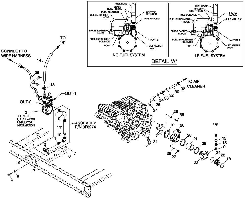 Fuel System 2.4l C2 G2 Diagram and Parts List for ET04842GNAN (5785164 - 5785166)(2010) Generac Generator