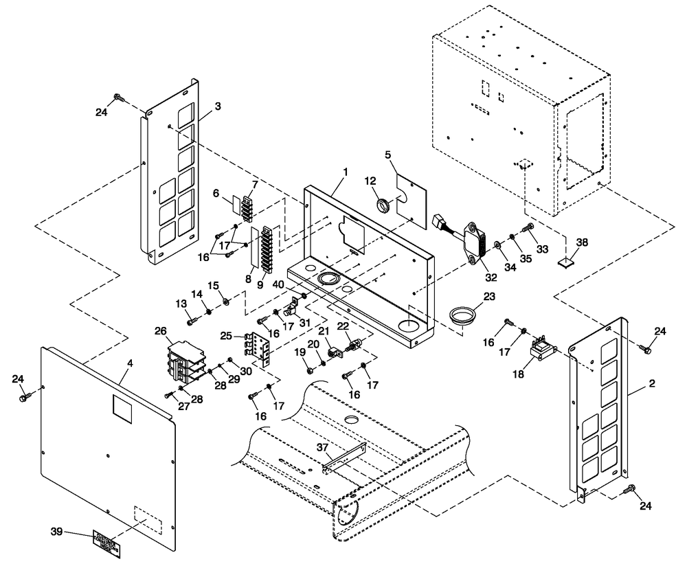Connection Box Spl Parts Diagram and Parts List for 0052130 (4321570 - 4328805)(2005) Generac Generator