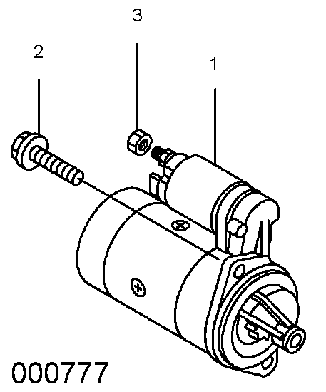 Starting Motor Diagram and Parts List for 0068640 (9865295 - 9878373)(2015) Generac Generator