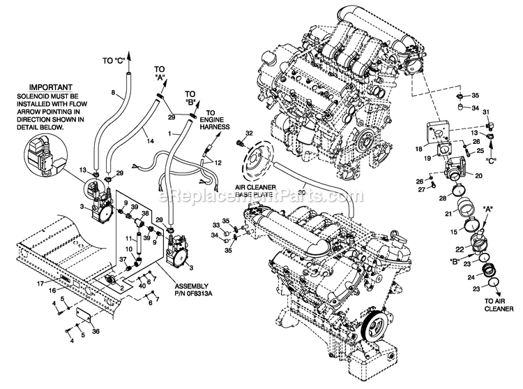 Fuel System Nat. Gas 3.0l G14 Diagram and Parts List for QT06030JVSN (4923850)(2007) Generac Generator