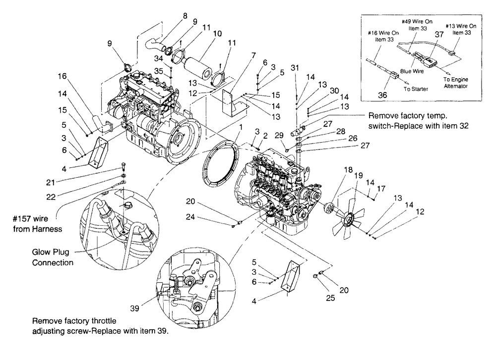 Engine 2.2l Diagram and Parts List for 4058-1  Generac Generator