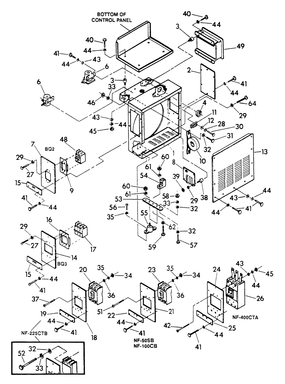 Lower Panel Diagram and Parts List for 9300-2  Generac Generator