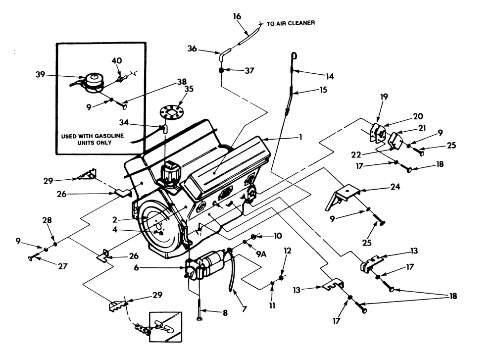 Engine - 5.7 Liter (Part 1) Diagram and Parts List for 9303-8  Generac Generator