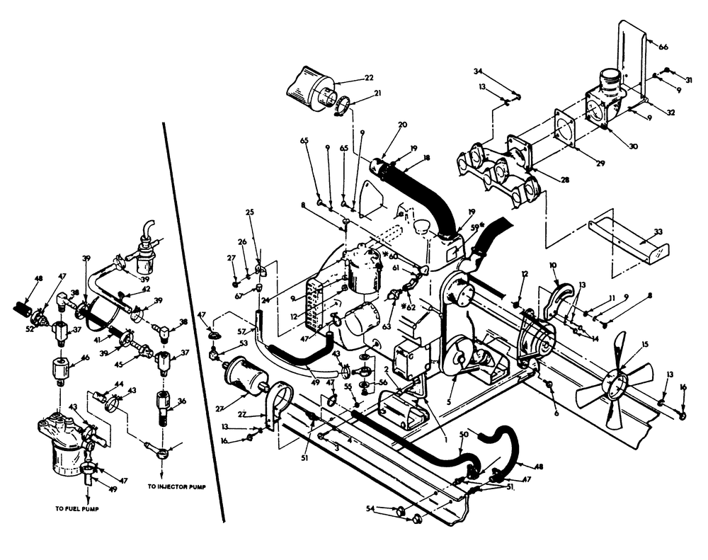 Engine Common Parts Diagram and Parts List for 9324-1  Generac Generator