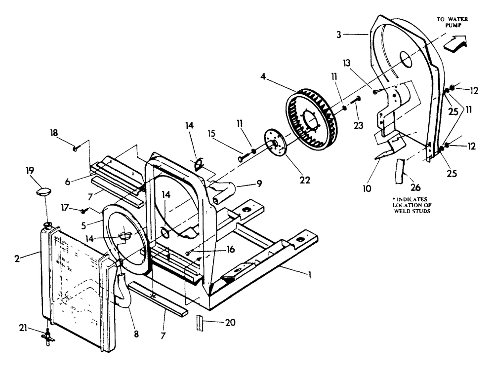 Radiator Diagram and Parts List for 9344-1  Generac Generator